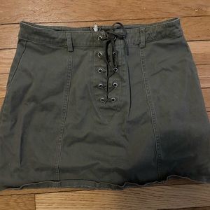 Army Green Laced Skirt